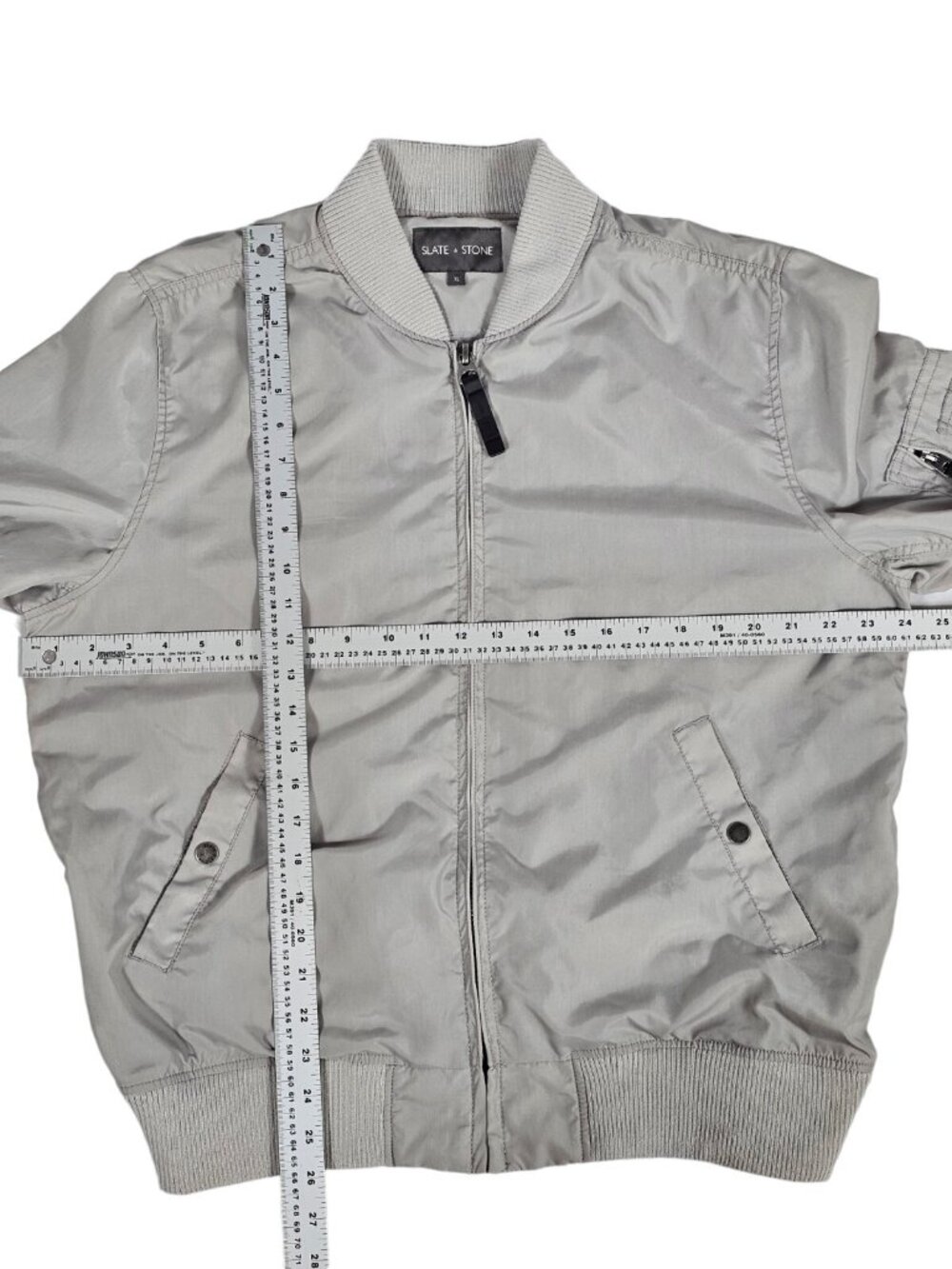 Slate & Stone Zip Up Bomber Jacket Size XL Light Gray Mens